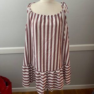 Brown and White Stripped Sundress